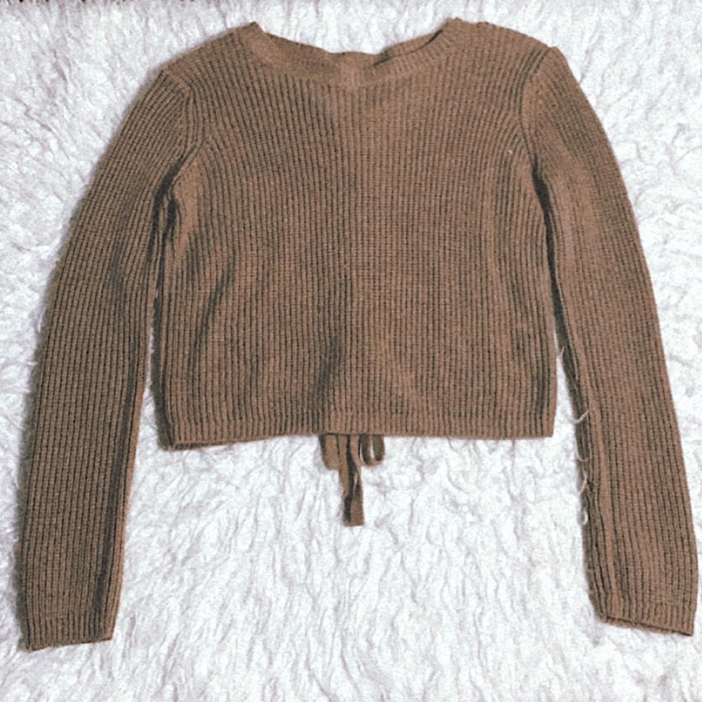 brown, lace sweater :)